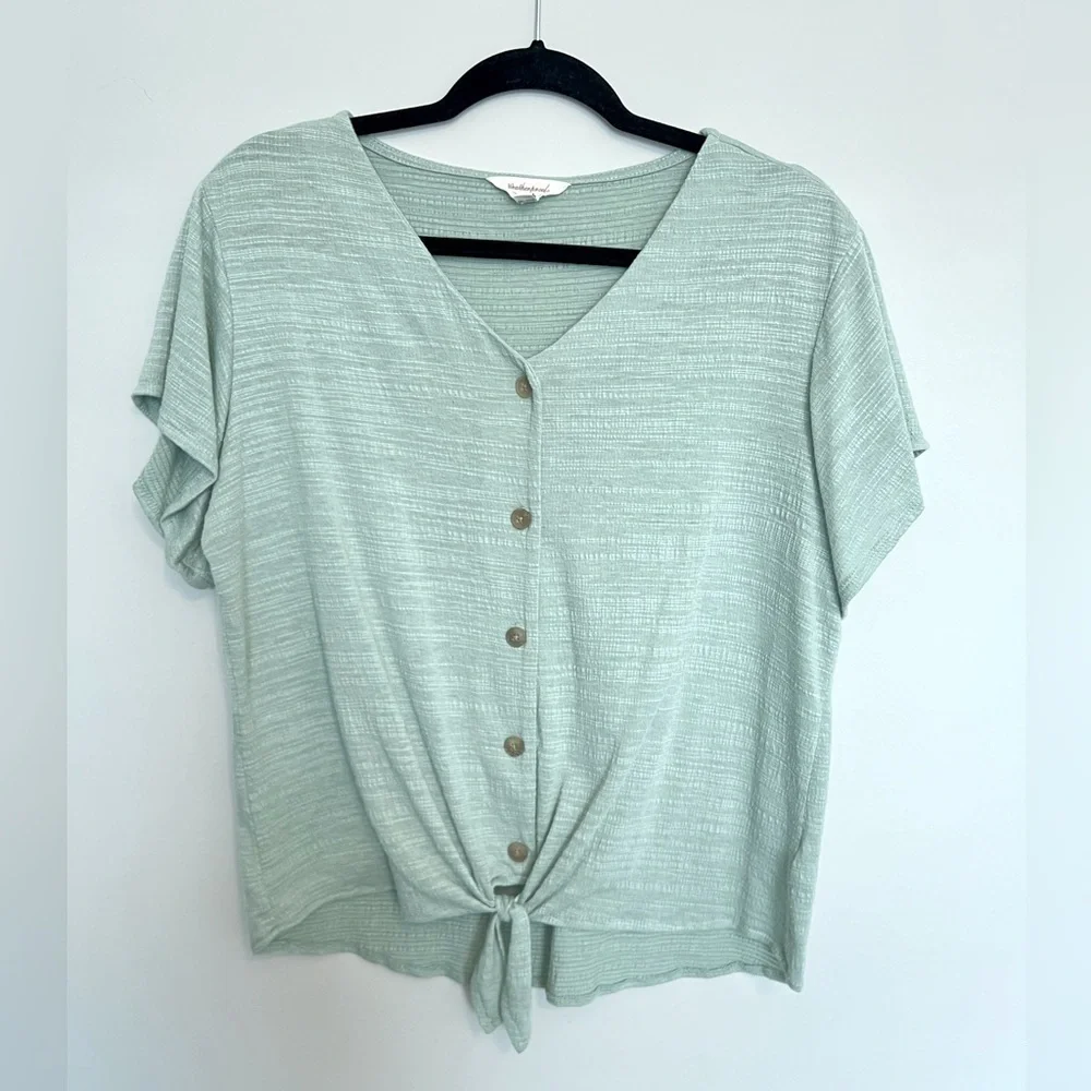 Weatherproof‎ Vintage Woman's Tie Front Blouse Size L - Picture 4 of 8